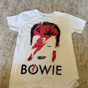 White Graphic Tee with Red and Black Design